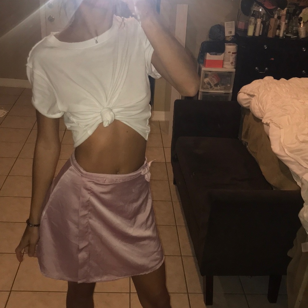 Blush Wrap Mini Skirt